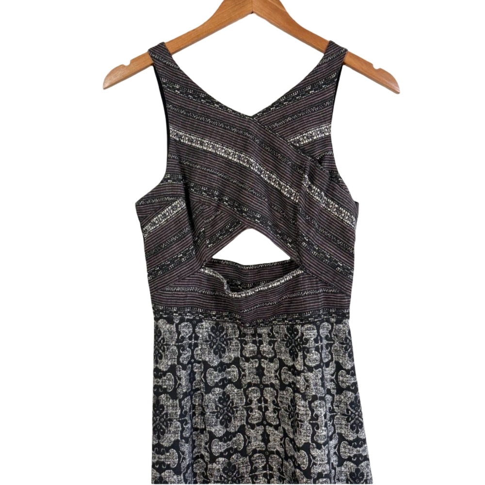 Free People Tribal Tale Mixed Print Cutout Midi Dress Size Small - Picture 5 of 13